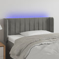 vidaXL Zagłówek do łóżka z LED, jasnoszary, 103x16x78/88 cm, aksamit