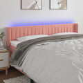 vidaXL Zagłówek do łóżka z LED, różowy, 163x16x78/88 cm, aksamit