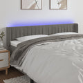 vidaXL Zagłówek do łóżka z LED, jasnoszary, 183x16x78/88 cm, aksamit
