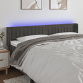 vidaXL Zagłówek do łóżka z LED, ciemnoszary, 183x16x78/88 cm, aksamit