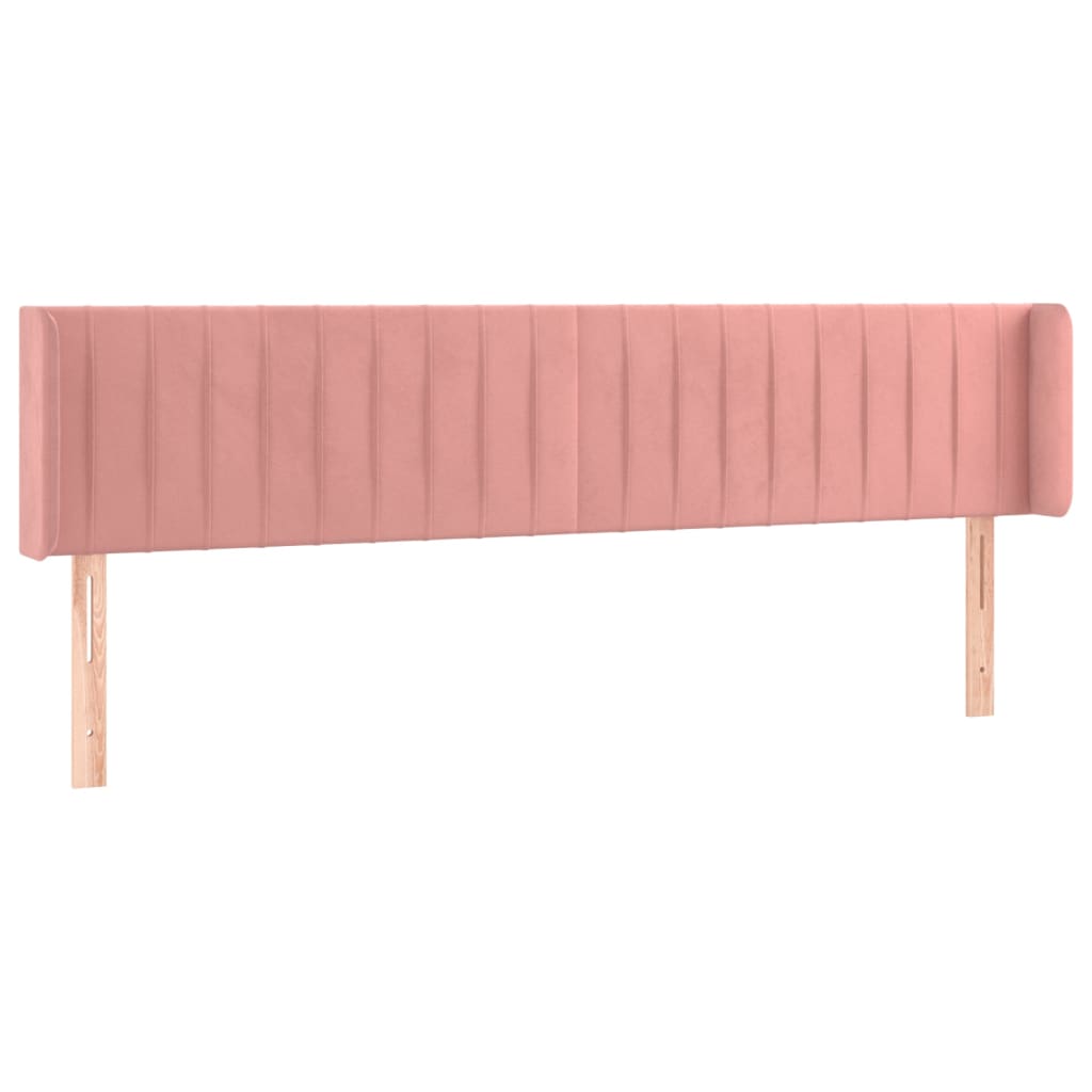 vidaXL Zagłówek do łóżka z LED, różowy, 183x16x78/88 cm, aksamit