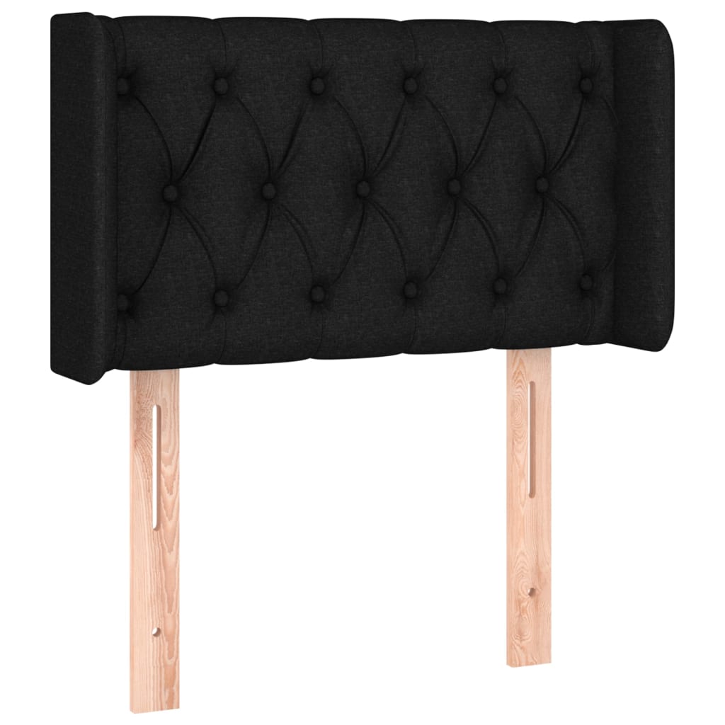 vidaXL Zagłówek do łóżka z LED, czarny, 83x16x78/88 cm, tkanina