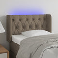 vidaXL Zagłówek do łóżka z LED, taupe, 83x16x78/88 cm, tkanina