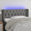 vidaXL Zagłówek do łóżka z LED, ciemnoszary, 93x16x78/88 cm, tkanina