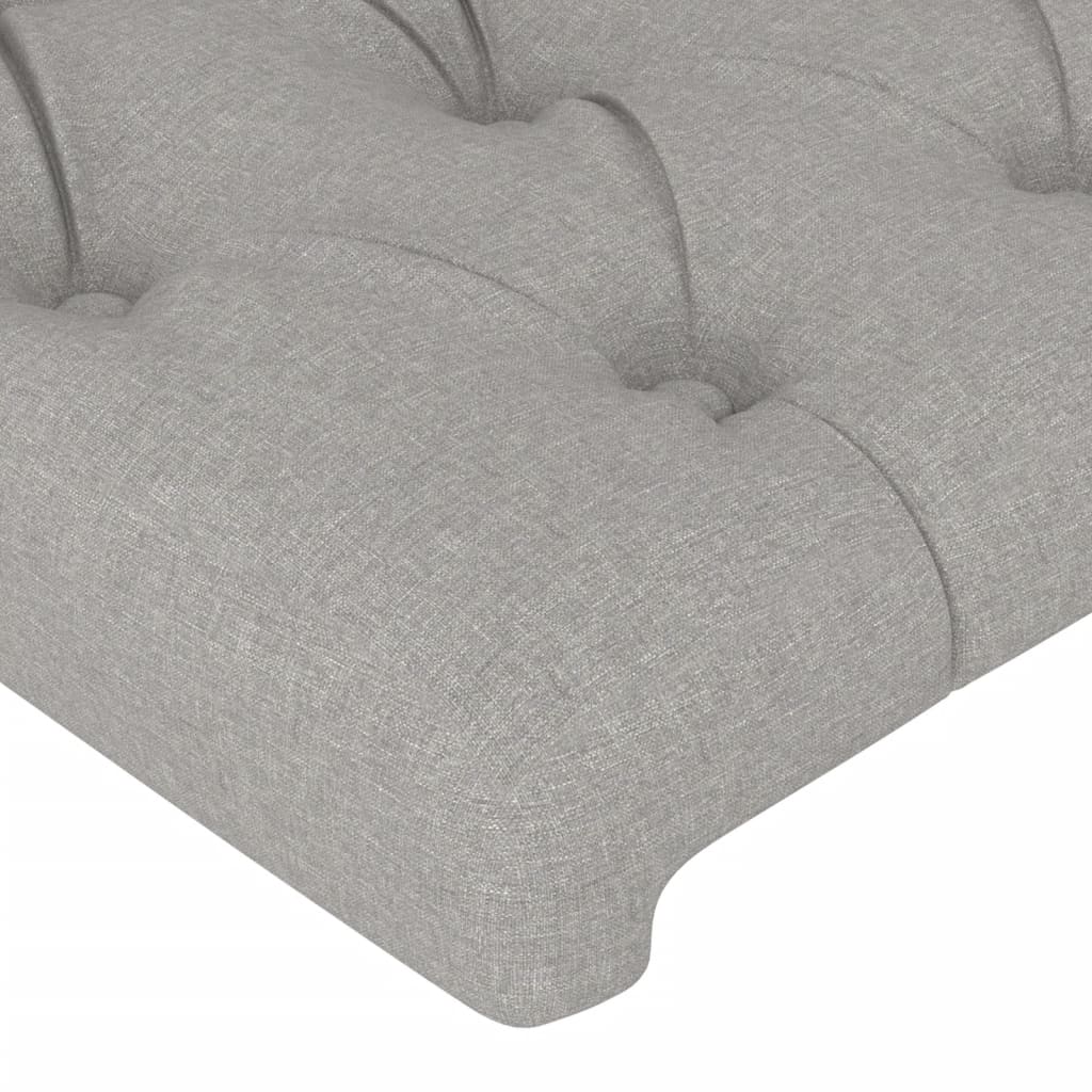 vidaXL Zagłówek do łóżka z LED, jasnoszary, 103x16x78/88 cm, tkanina