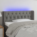 vidaXL Zagłówek do łóżka z LED, ciemnoszary, 103x16x78/88 cm, tkanina