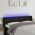 vidaXL Zagłówek do łóżka z LED, czarny, 147x16x78/88 cm, tkanina