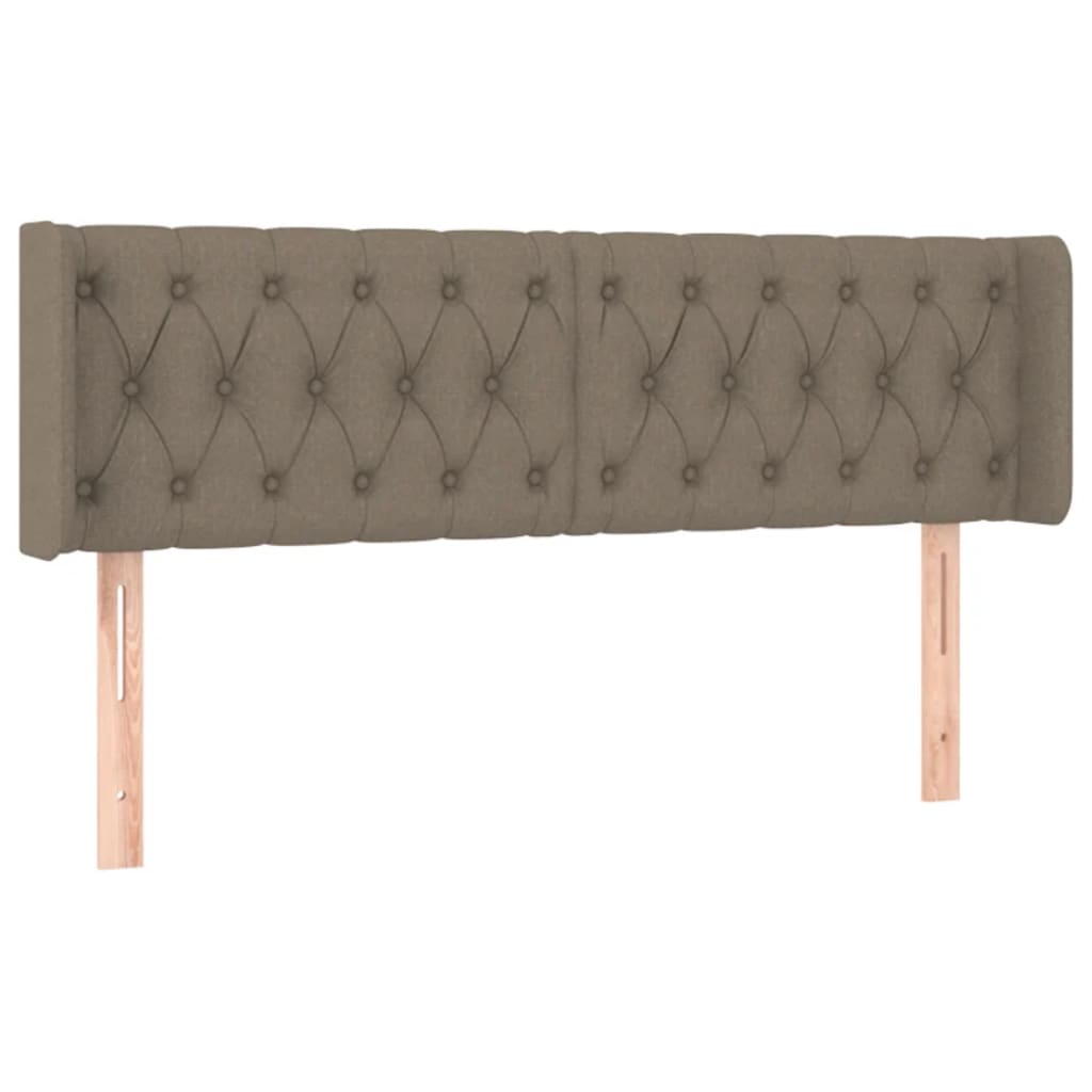 vidaXL Zagłówek do łóżka z LED, taupe, 147x16x78/88 cm, tkanina