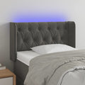 vidaXL Zagłówek do łóżka z LED, ciemnoszary, 83x16x78/88 cm, aksamit
