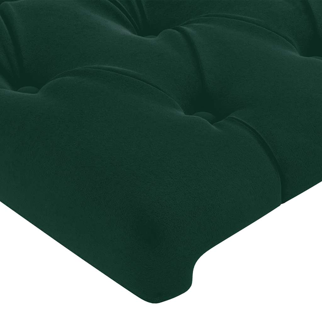 vidaXL Zagłówek do łóżka z LED, ciemnozielony, 83x16x78/88 cm, aksamit