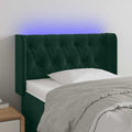 vidaXL Zagłówek do łóżka z LED, ciemnozielony, 83x16x78/88 cm, aksamit