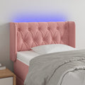 vidaXL Zagłówek do łóżka z LED, różowy, 83x16x78/88 cm, aksamit