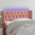 vidaXL Zagłówek do łóżka z LED, różowy, 93x16x78/88 cm, aksamit