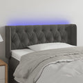 vidaXL Zagłówek do łóżka z LED, ciemnoszary, 103x16x78/88 cm, aksamit