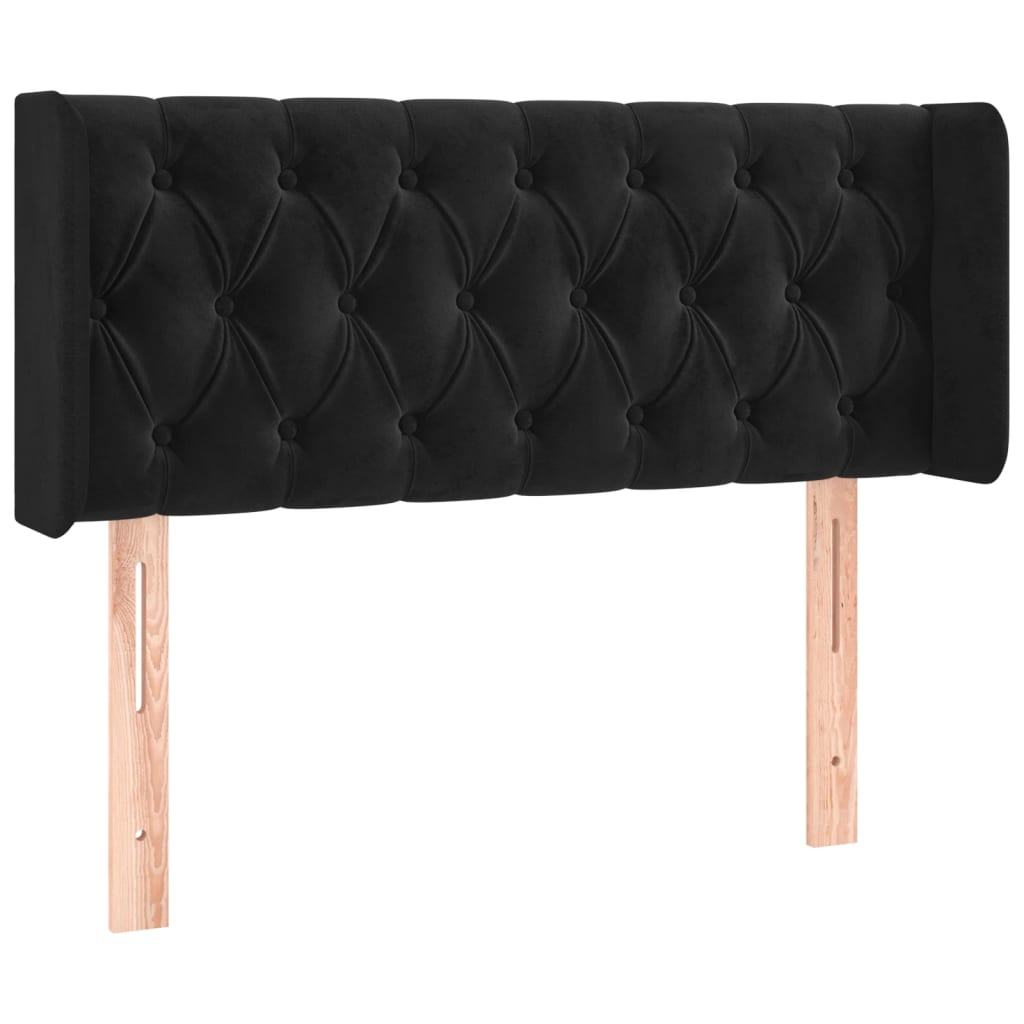 vidaXL Zagłówek do łóżka z LED, czarny, 103x16x78/88 cm, aksamit