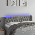 vidaXL Zagłówek do łóżka z LED, jasnoszary, 147x16x78/88 cm, aksamit