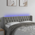 vidaXL Zagłówek do łóżka z LED, jasnoszary, 163x16x78/88 cm, aksamit