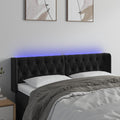 vidaXL Zagłówek do łóżka z LED, czarny, 163x16x78/88 cm, aksamit