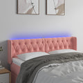 vidaXL Zagłówek do łóżka z LED, różowy, 163x16x78/88 cm, aksamit
