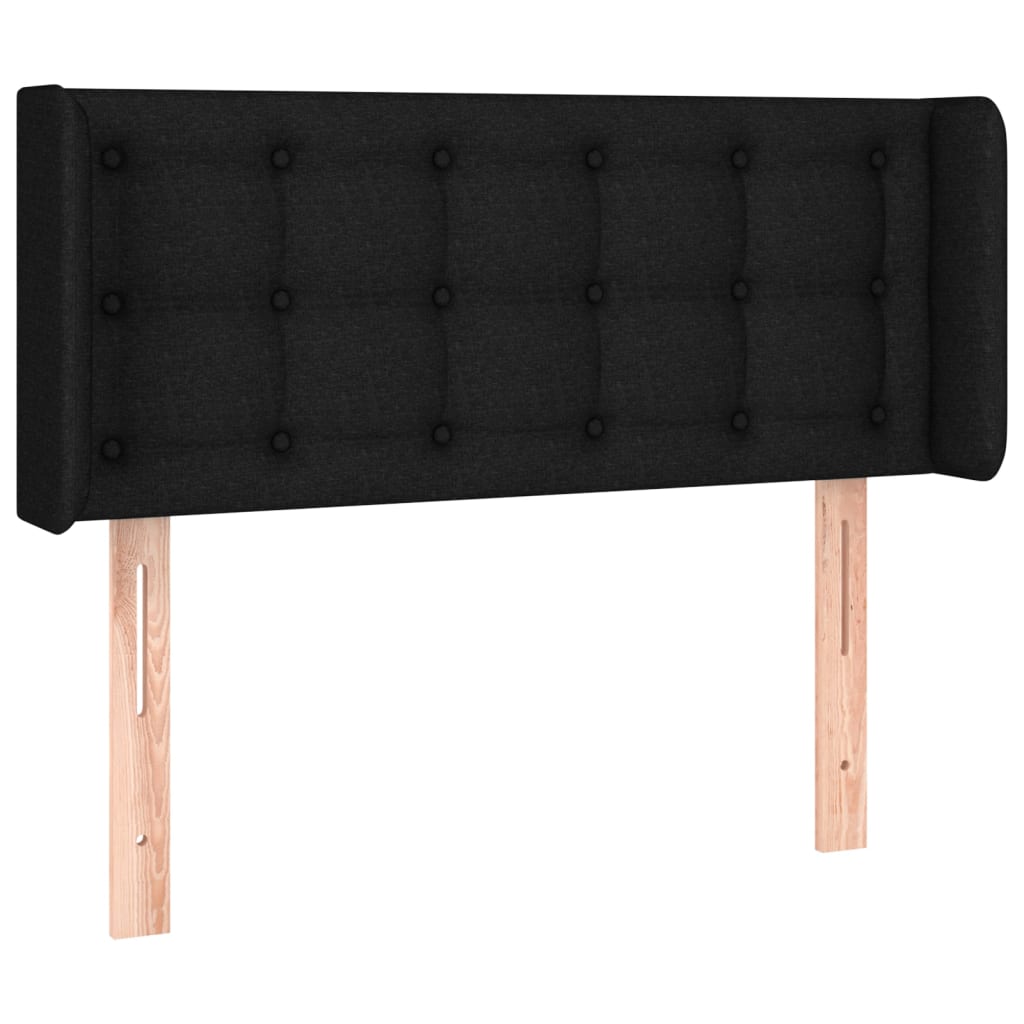 vidaXL Zagłówek do łóżka z LED, czarny, 83x16x78/88 cm, tkanina