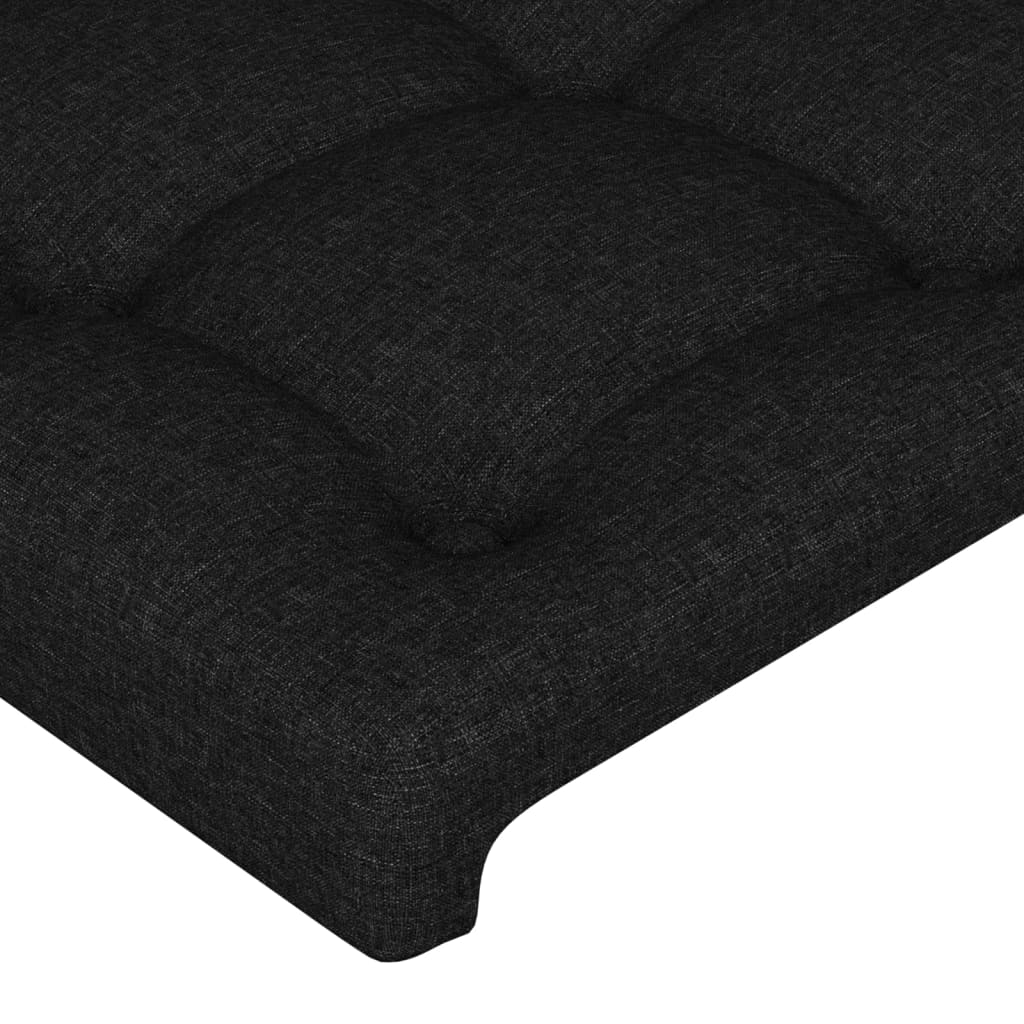 vidaXL Zagłówek do łóżka z LED, czarny, 83x16x78/88 cm, tkanina
