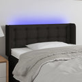 vidaXL Zagłówek do łóżka z LED, czarny, 83x16x78/88 cm, tkanina