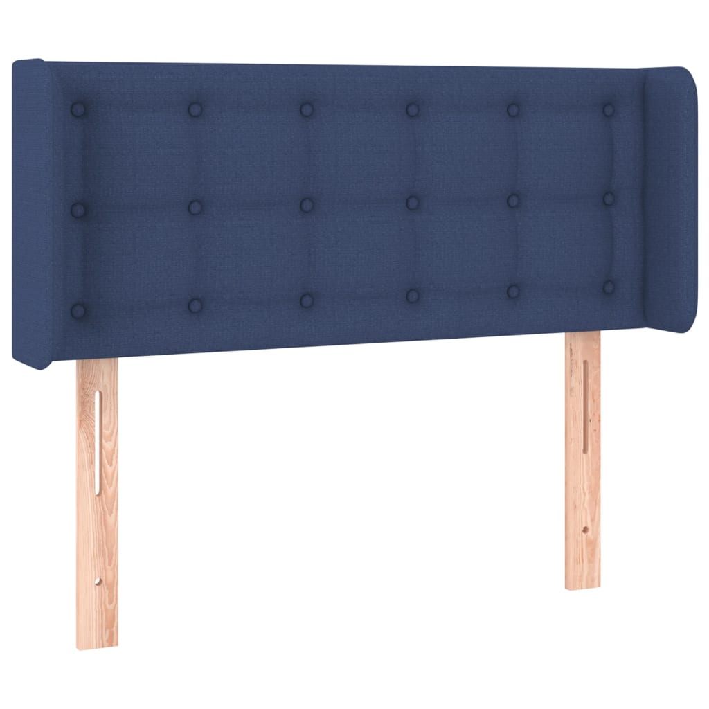 vidaXL Zagłówek do łóżka z LED, niebieski, 83x16x78/88 cm, tkanina