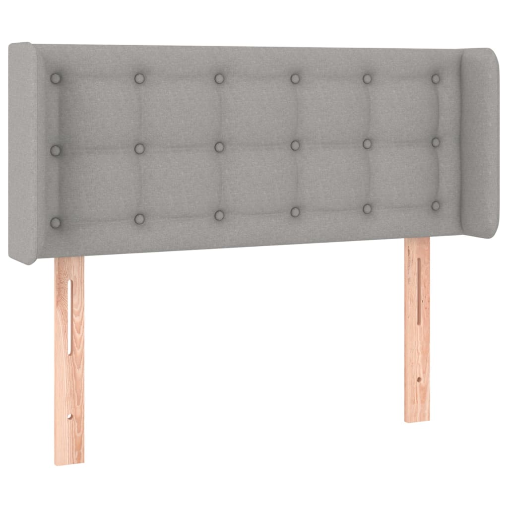 vidaXL Zagłówek do łóżka z LED, jasnoszary, 93x16x78/88 cm, tkanina