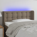 vidaXL Zagłówek do łóżka z LED, taupe, 93x16x78/88 cm, tkanina