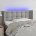 vidaXL Zagłówek do łóżka z LED, jasnoszary, 103x16x78/88 cm, tkanina