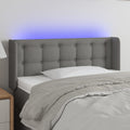 vidaXL Zagłówek do łóżka z LED, ciemnoszary, 103x16x78/88 cm, tkanina
