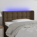 vidaXL Zagłówek do łóżka z LED, ciemnobrązowy, 103x16x78/88cm, tkanina
