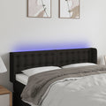 vidaXL Zagłówek do łóżka z LED, czarny, 147x16x78/88 cm, tkanina