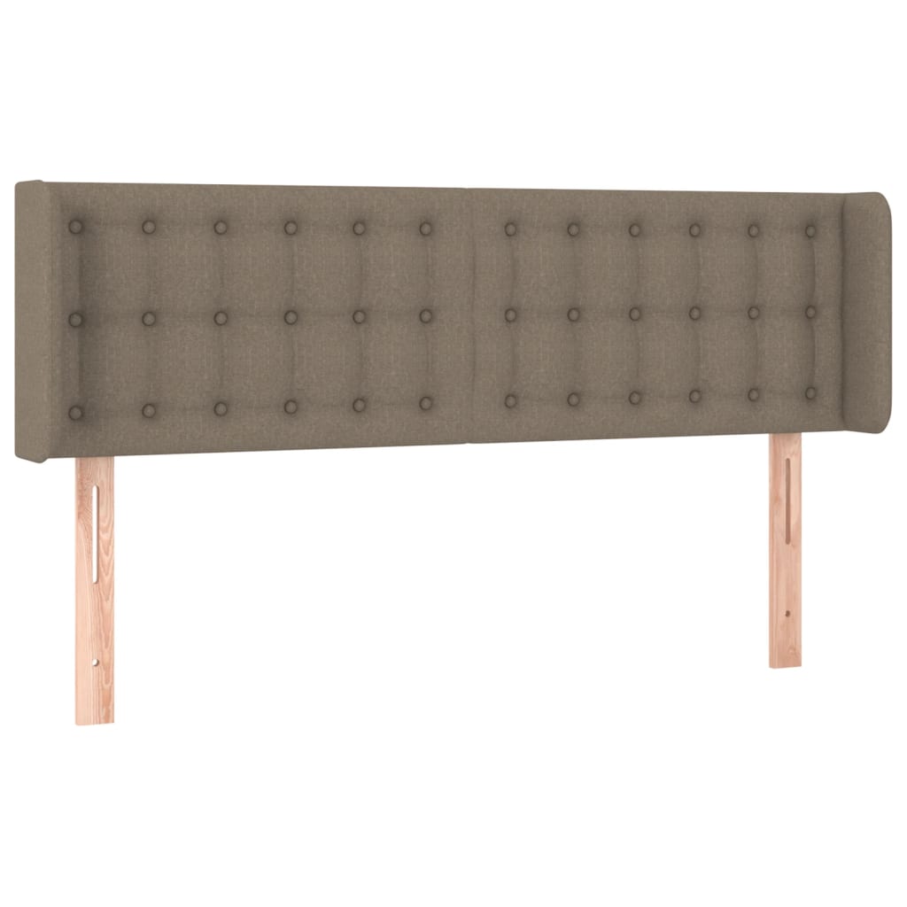 vidaXL Zagłówek do łóżka z LED, taupe, 147x16x78/88 cm, tkanina