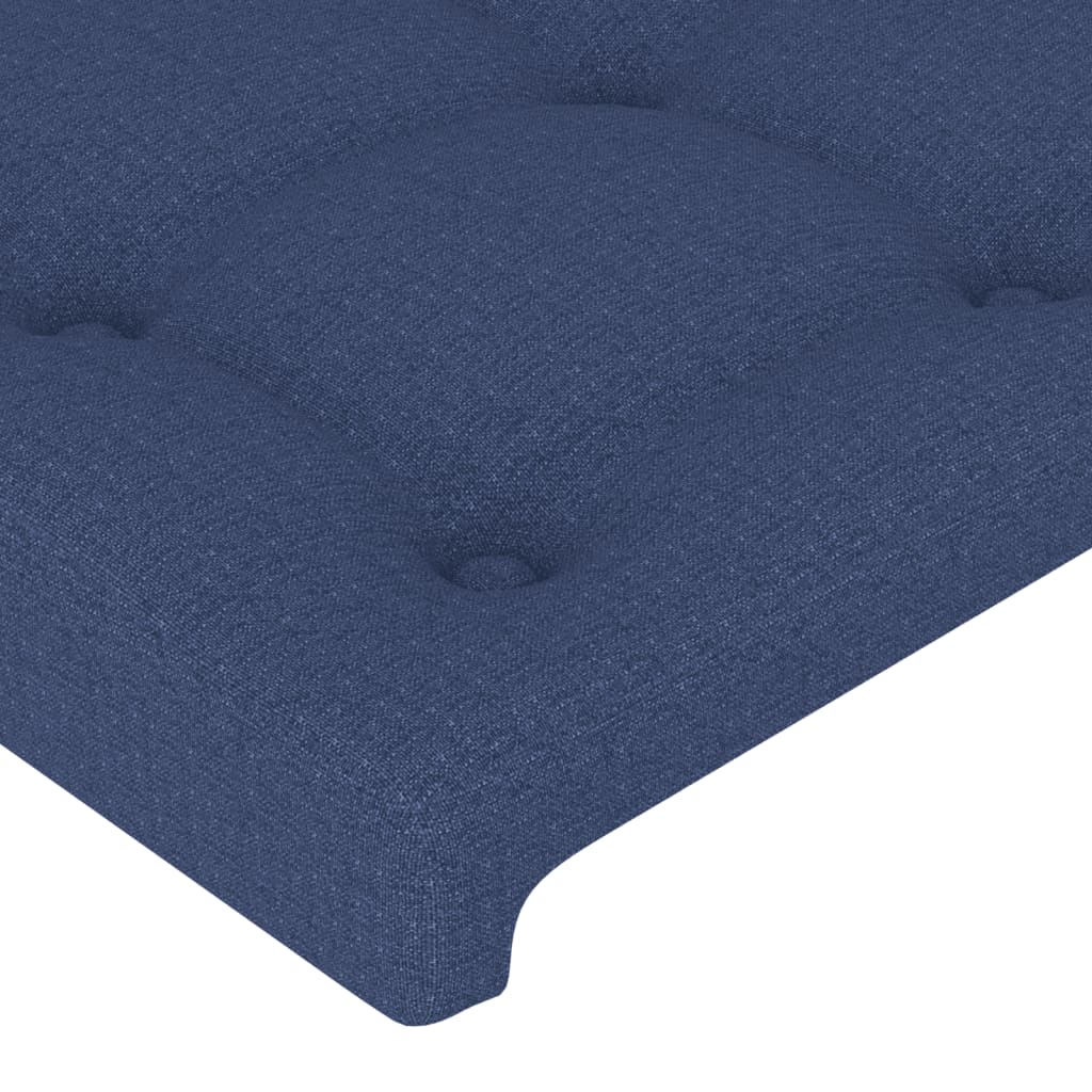 vidaXL Zagłówek do łóżka z LED, niebieski, 163x16x78/88 cm, tkanina