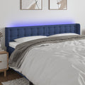 vidaXL Zagłówek do łóżka z LED, niebieski, 163x16x78/88 cm, tkanina