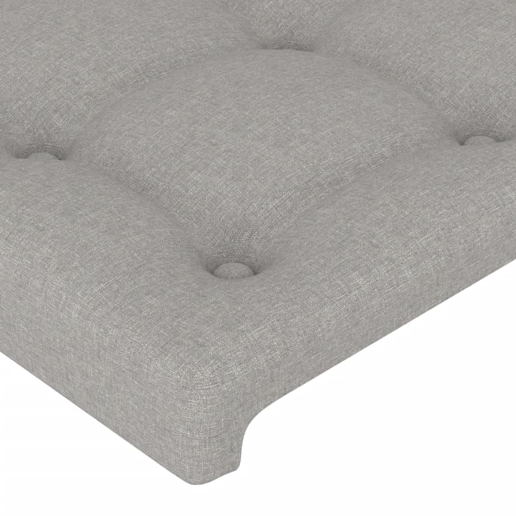 vidaXL Zagłówek do łóżka z LED, jasnoszary, 183x16x78/88 cm, tkanina