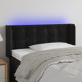vidaXL Zagłówek do łóżka z LED, czarny, 83x16x78/88 cm, aksamit