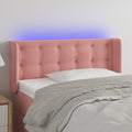vidaXL Zagłówek do łóżka z LED, różowy, 83x16x78/88 cm, aksamit