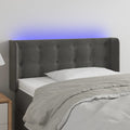 vidaXL Zagłówek do łóżka z LED, ciemnoszary, 93x16x78/88 cm, aksamit