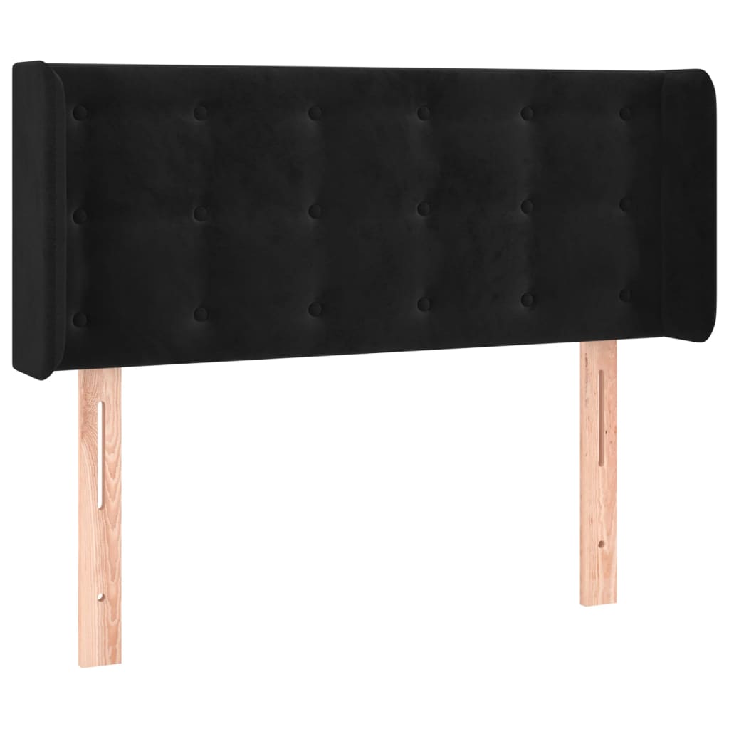 vidaXL Zagłówek do łóżka z LED, czarny, 93x16x78/88 cm, aksamit
