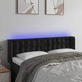vidaXL Zagłówek do łóżka z LED, czarny, 147x16x78/88 cm, aksamit