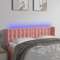 vidaXL Zagłówek do łóżka z LED, różowy, 147x16x78/88 cm, aksamit