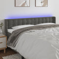vidaXL Zagłówek do łóżka z LED, ciemnoszary, 163x16x78/88 cm, aksamit