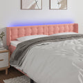 vidaXL Zagłówek do łóżka z LED, różowy, 163x16x78/88 cm, aksamit