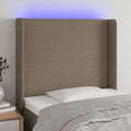 vidaXL Zagłówek do łóżka z LED, taupe, 103x16x118/128 cm, tkanina