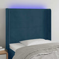 vidaXL Zagłówek do łóżka z LED ciemnoniebieski 83x16x118/128cm tkanina