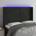 vidaXL Zagłówek do łóżka z LED, czarny, 147x16x118/128 cm, aksamit