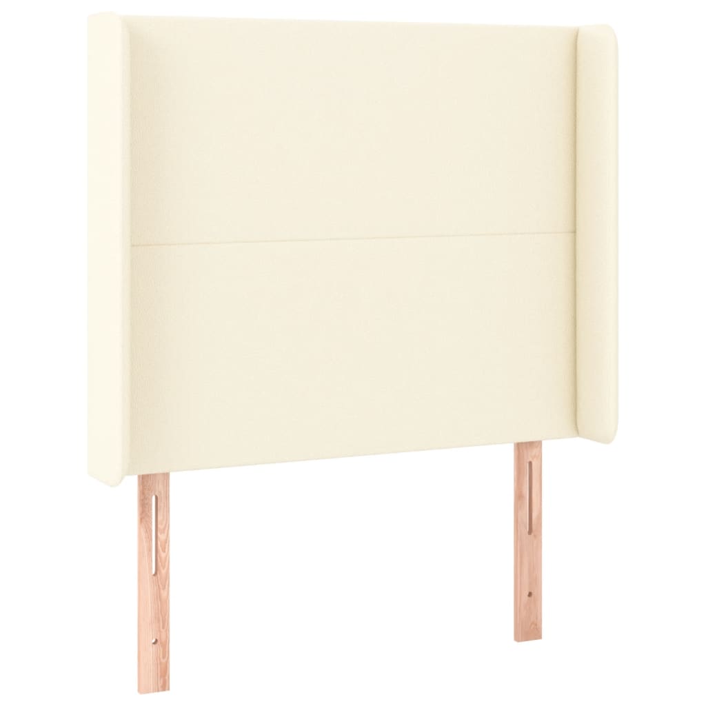 vidaXL Zagłówek do łóżka z LED kremowy 93x16x118/128 cm sztuczna skóra