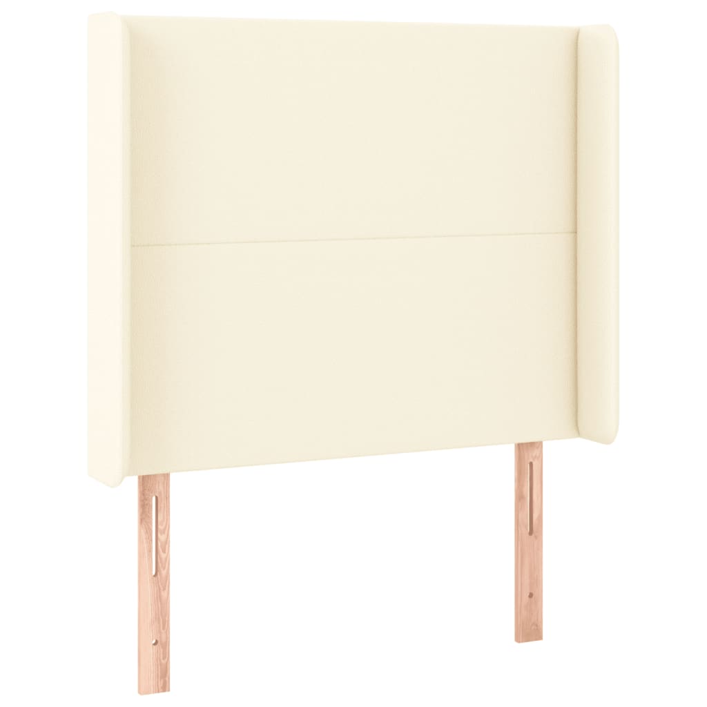 vidaXL Zagłówek do łóżka z LED kremowy 103x16x118/128cm sztuczna skóra